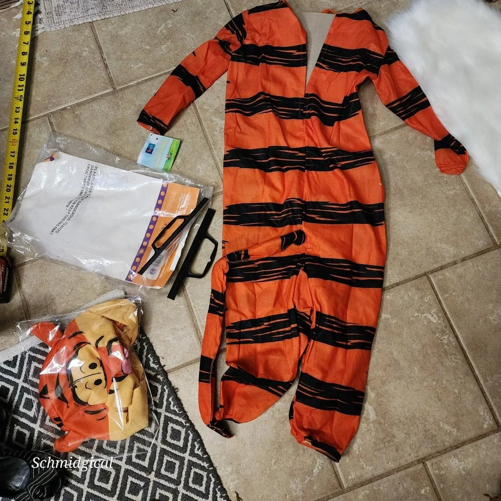 Vintage 1996 Disney Tigger Deluxe Toddler Costume Winnie the Pooh Orange Medium